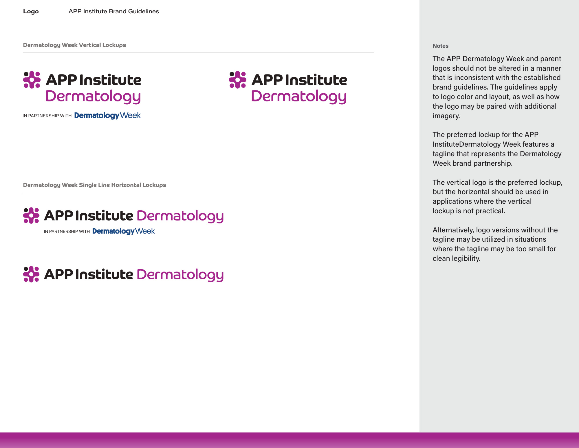 APP Institute Dermatology brand guidelines — page 3