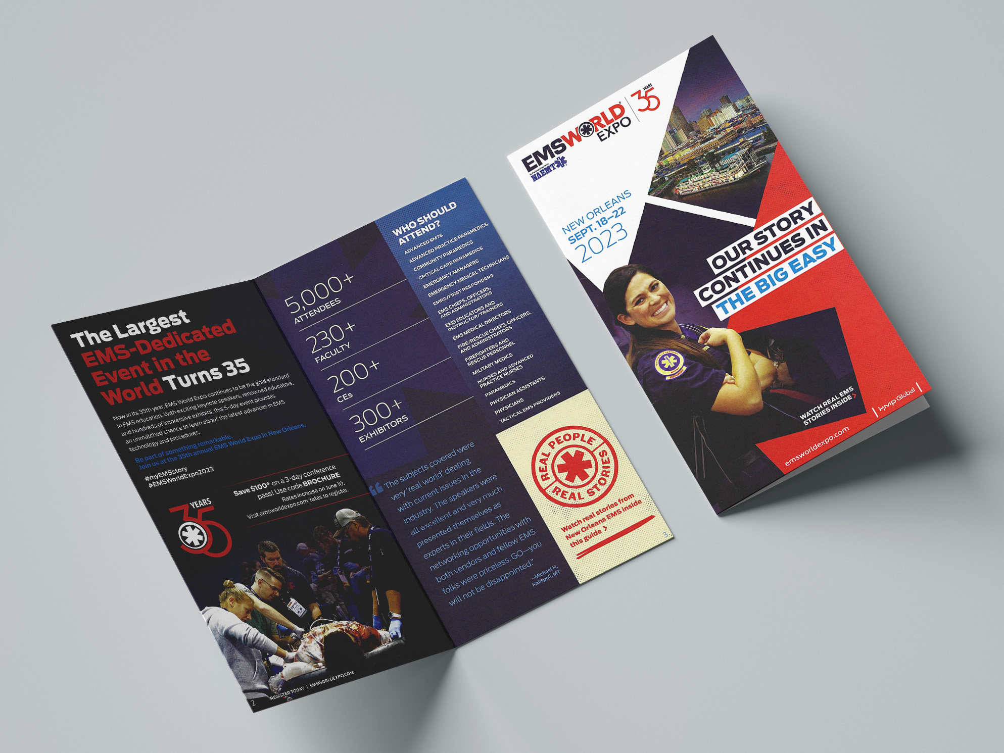 EMS World Expo marketing brochure mockup