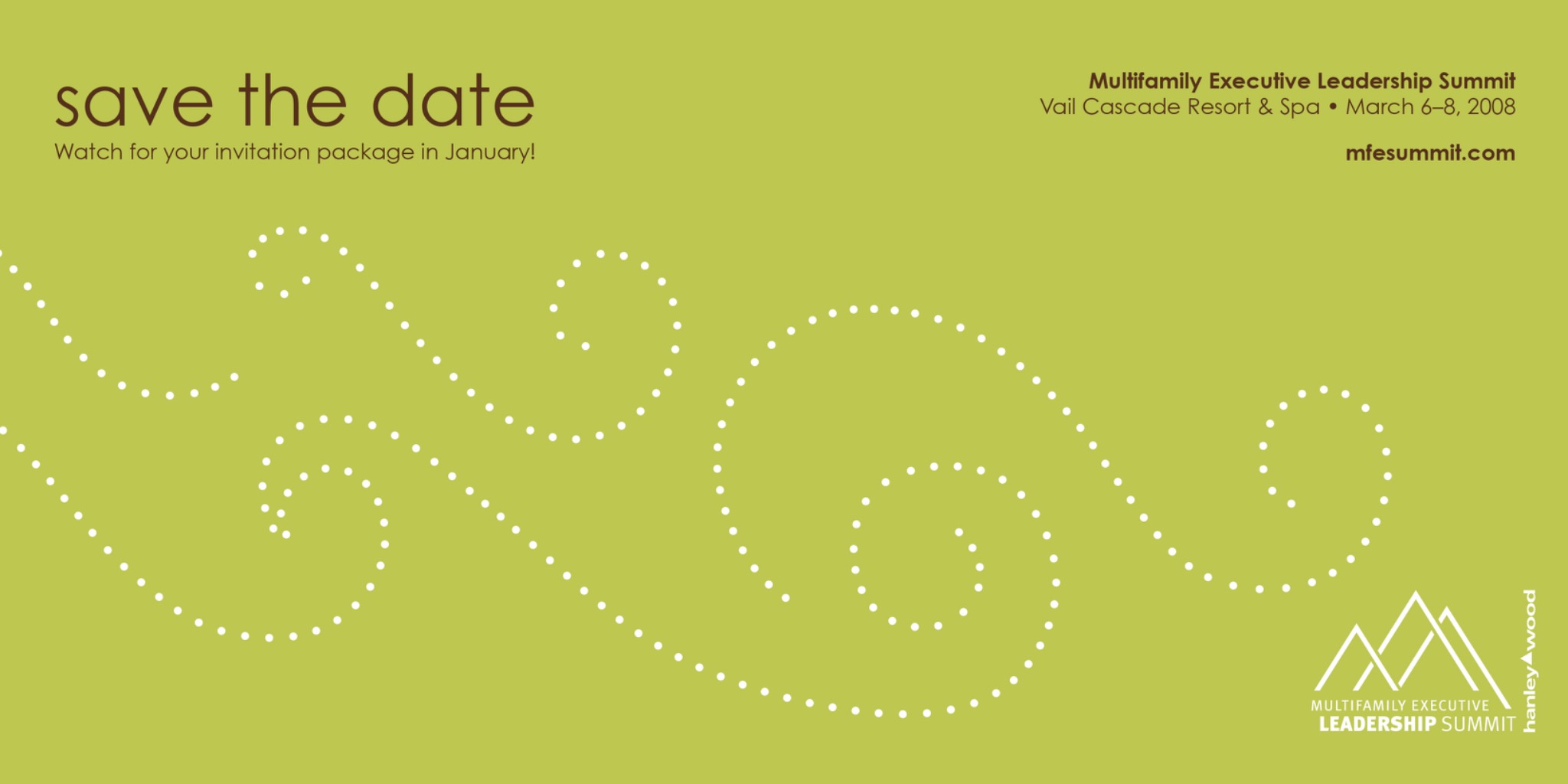 MFE Leadership Summit 2008 save-the-date postcard